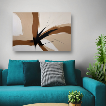 Abstracte aardetinten met dynamische lijnen poster