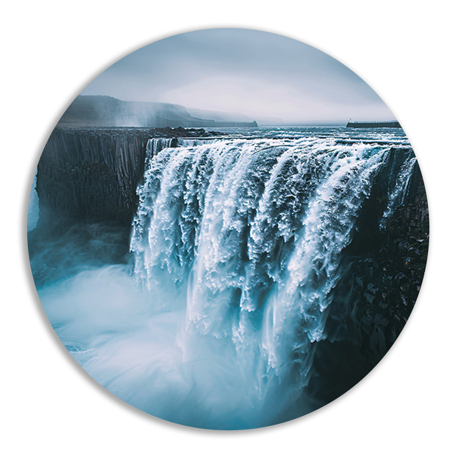 Monochrome waterval in IJsland forex muurcirkel