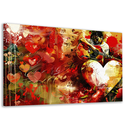 Kleurrijke expressie van muziek en liefde canvas