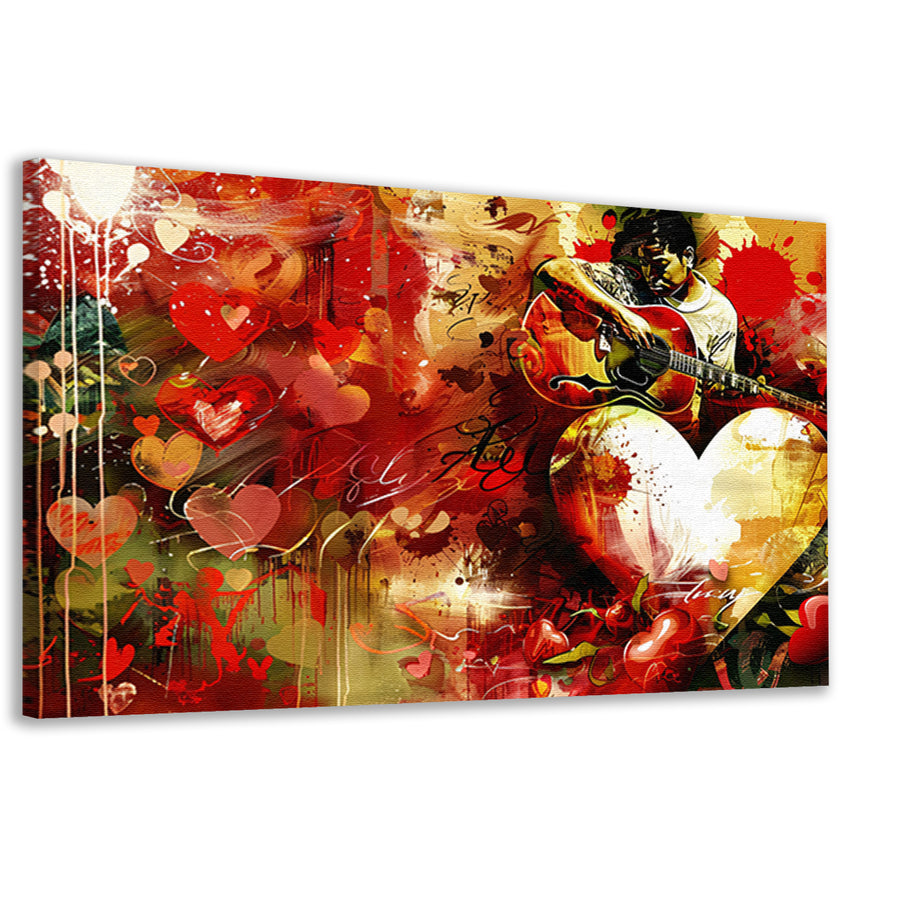 Kleurrijke expressie van muziek en liefde canvas