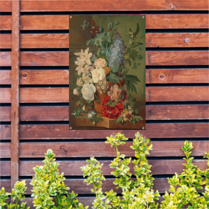Bloemen in een terracotta vaas - Albertus Jonas Brandt tuinposter