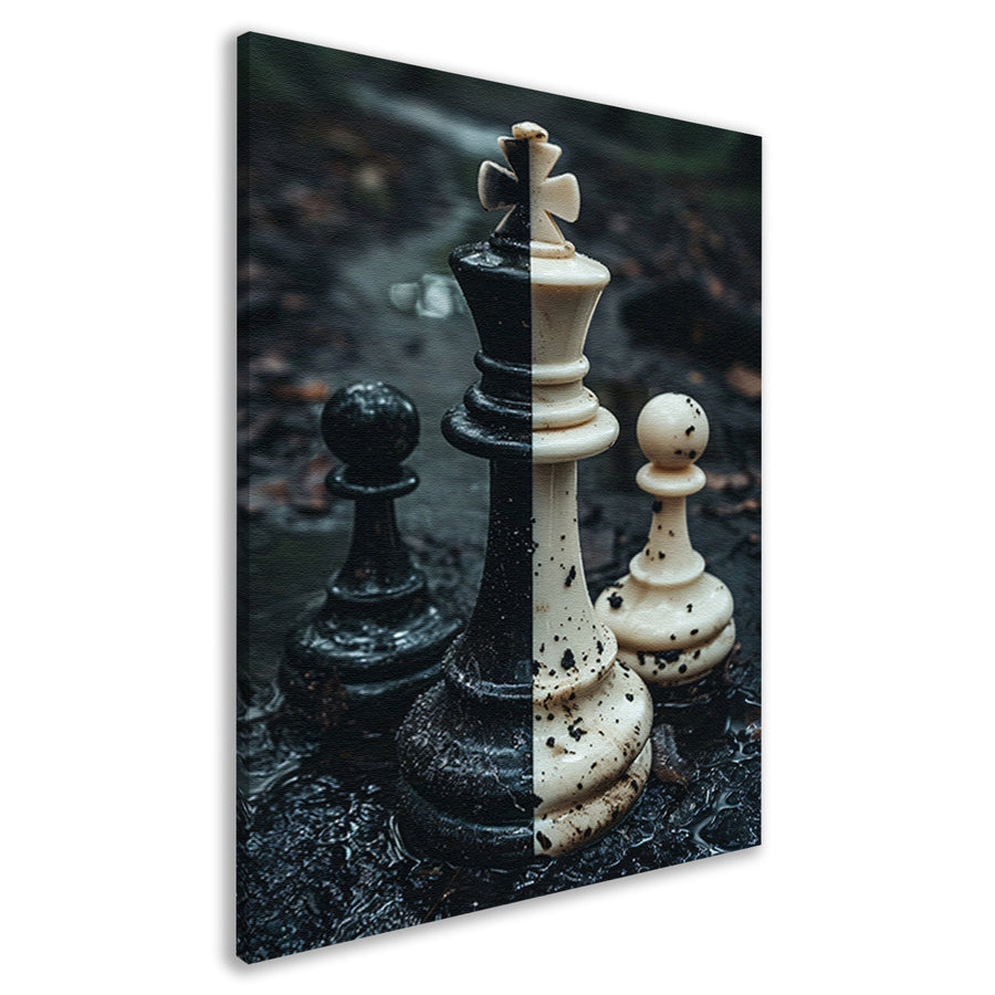 Schaakstukken in een Boslandschap canvas