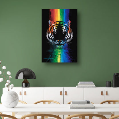 Majestueuze tijger met regenboogkleuren acrylglas