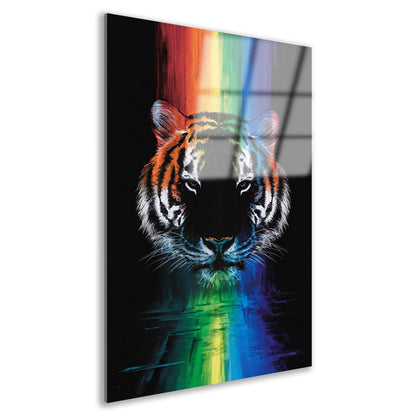 Majestueuze tijger met regenboogkleuren acrylglas