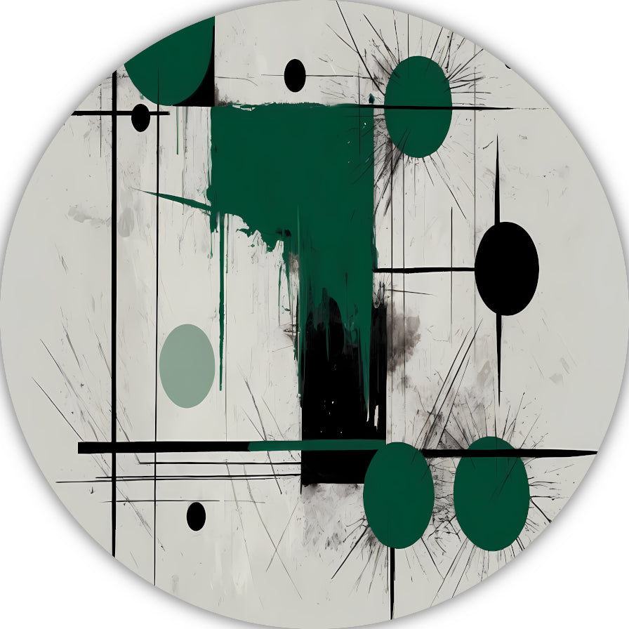 Minimalistische abstracte geometrie met groen forex muurcirkel