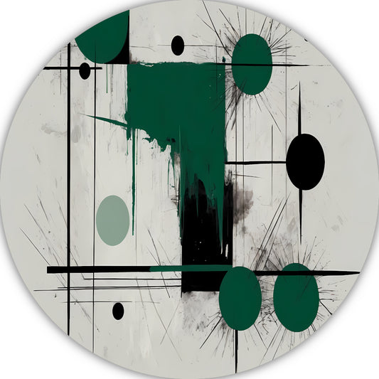 Minimalistische abstracte geometrie met groen forex muurcirkel