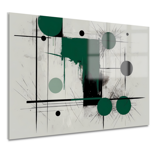 Minimalistische abstracte geometrie met groen acrylglas