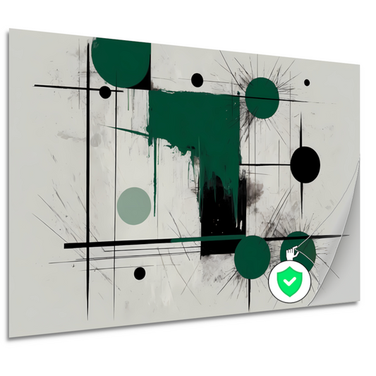 Minimalistische abstracte geometrie met groen poster