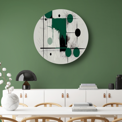 Minimalistische abstracte geometrie met groen forex muurcirkel