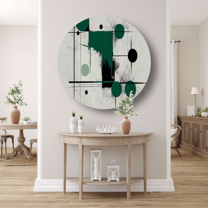 Minimalistische abstracte geometrie met groen forex muurcirkel