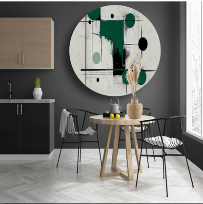 Minimalistische abstracte geometrie met groen forex muurcirkel
