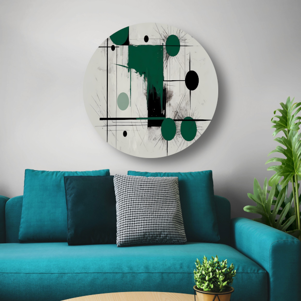 Minimalistische abstracte geometrie met groen forex muurcirkel