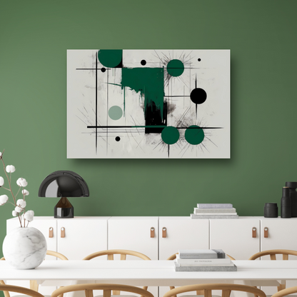 Minimalistische abstracte geometrie met groen poster