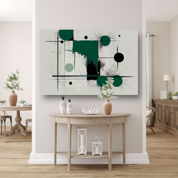 Minimalistische abstracte geometrie met groen poster