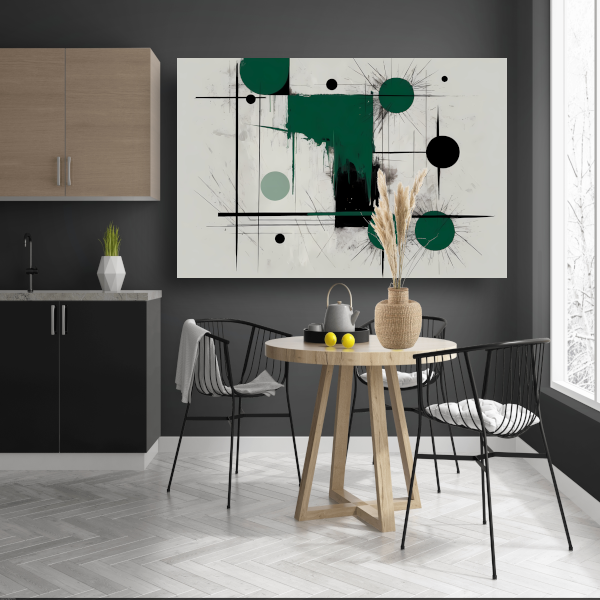 Minimalistische abstracte geometrie met groen poster