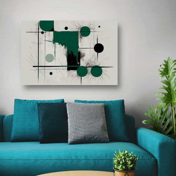 Minimalistische abstracte geometrie met groen poster