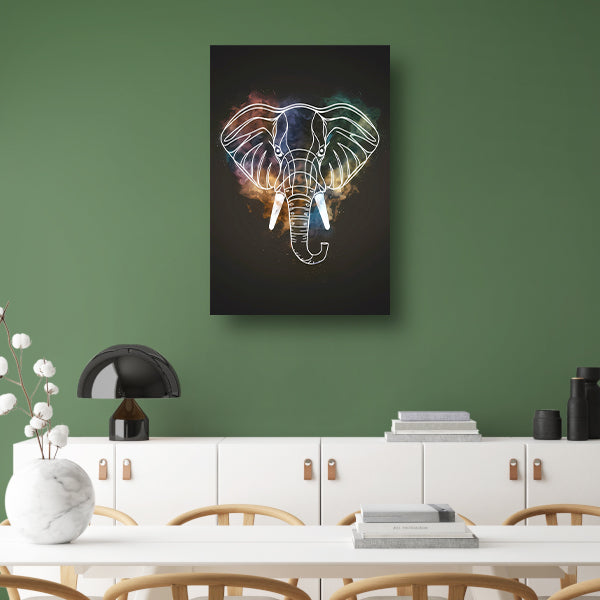 Minimalistische Olifant in Kosmische Nevel canvas