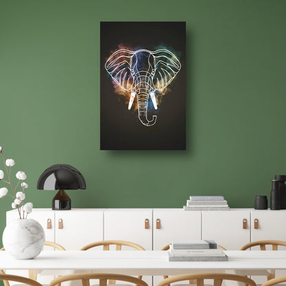 Minimalistische Olifant in Kosmische Nevel canvas