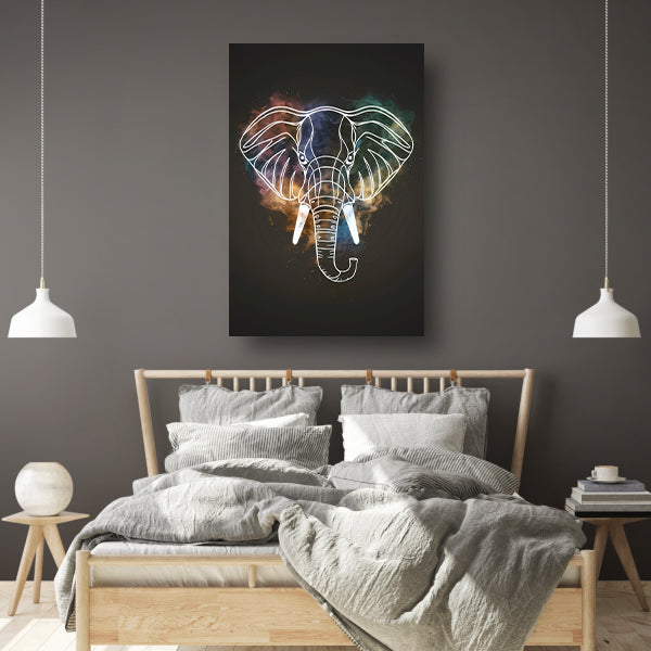 Minimalistische Olifant in Kosmische Nevel canvas