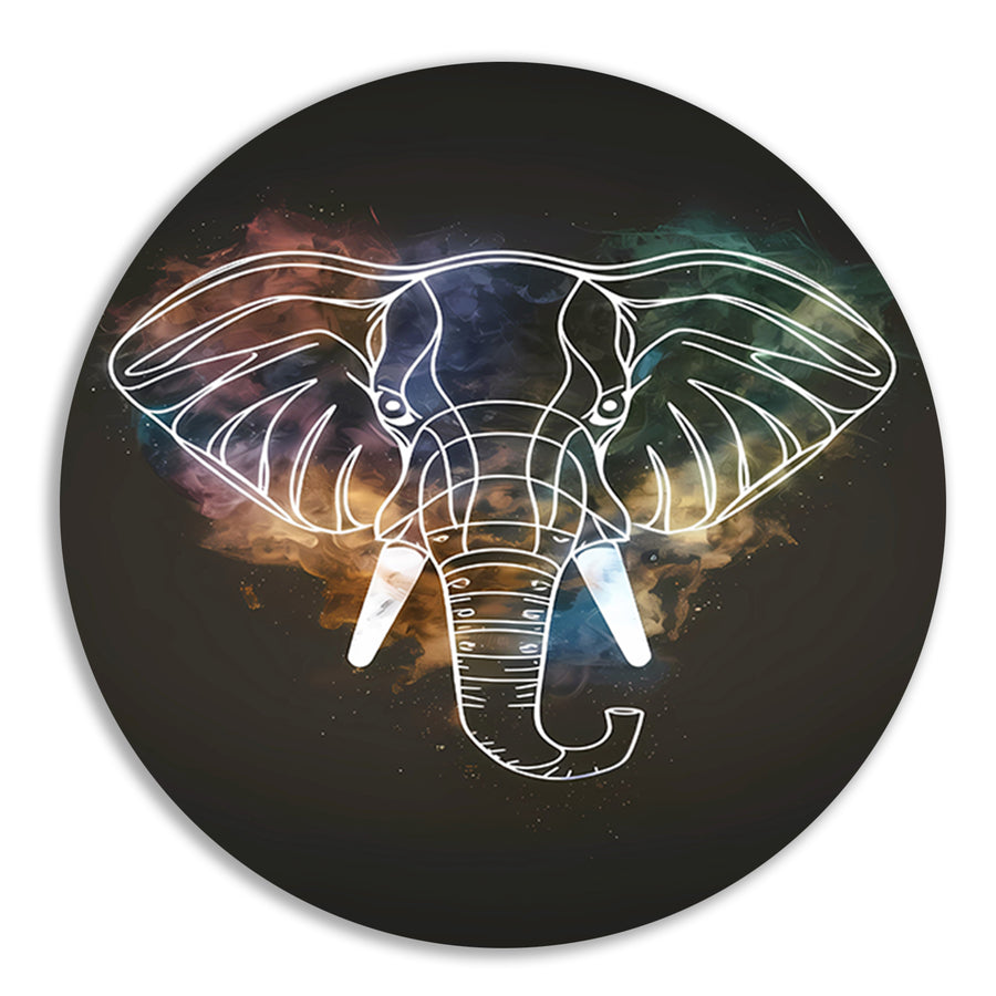 Minimalistische Olifant in Kosmische Nevel forex muurcirkel
