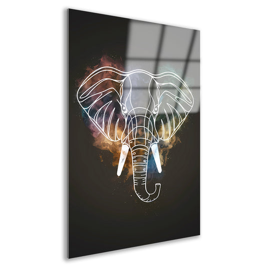 Minimalistische Olifant in Kosmische Nevel acrylglas