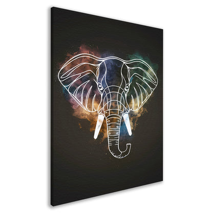 Minimalistische Olifant in Kosmische Nevel canvas