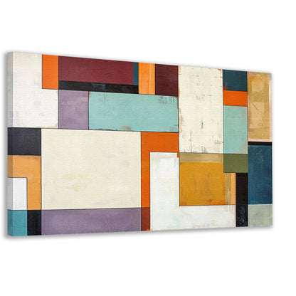 Kleurrijke abstracte geometrische rechthoeken kunstwerk canvas