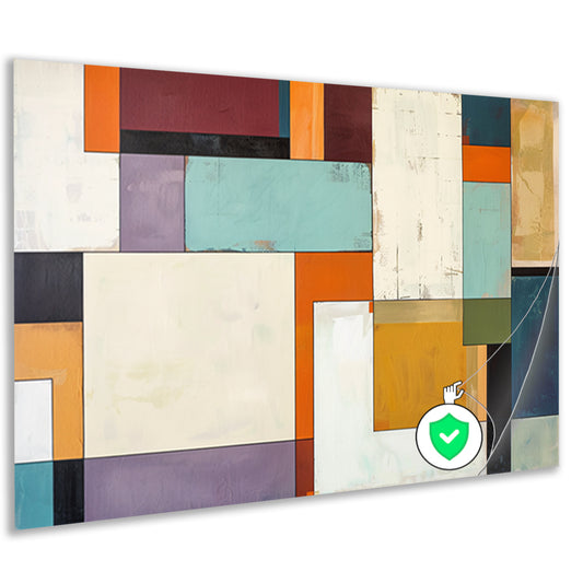 Kleurrijke abstracte geometrische rechthoeken kunstwerk poster