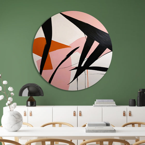 Abstracte Dynamiek in Zwart, Wit en Kleur forex muurcirkel