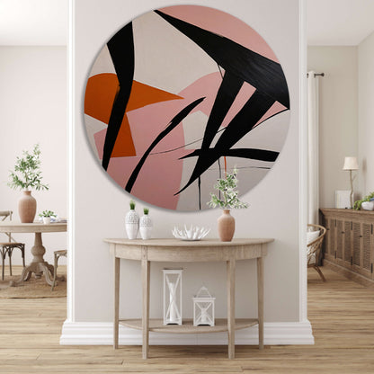 Abstracte Dynamiek in Zwart, Wit en Kleur forex muurcirkel