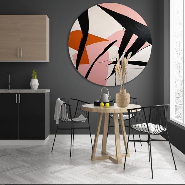 Abstracte Dynamiek in Zwart, Wit en Kleur forex muurcirkel