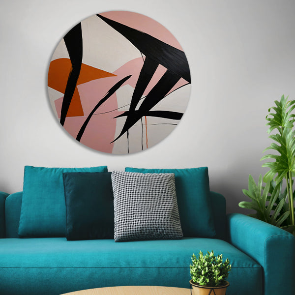 Abstracte Dynamiek in Zwart, Wit en Kleur forex muurcirkel