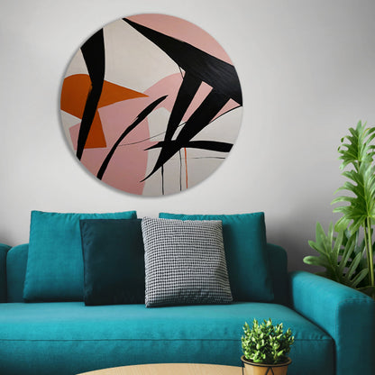 Abstracte Dynamiek in Zwart, Wit en Kleur forex muurcirkel