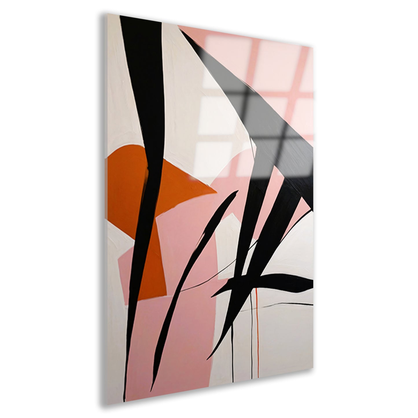 Abstracte Dynamiek in Zwart, Wit en Kleur acrylglas