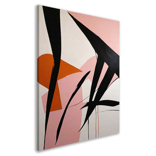 Abstracte Dynamiek in Zwart, Wit en Kleur canvas