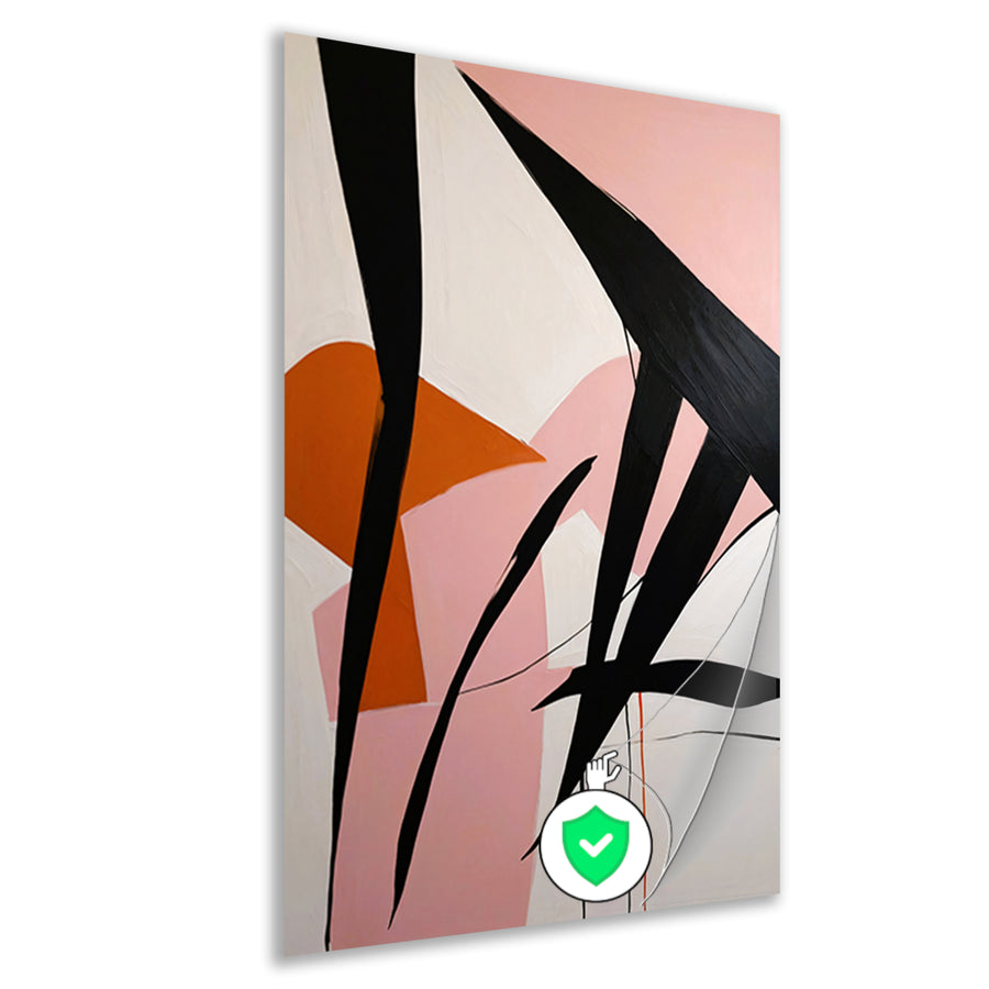 Abstracte Dynamiek in Zwart, Wit en Kleur poster