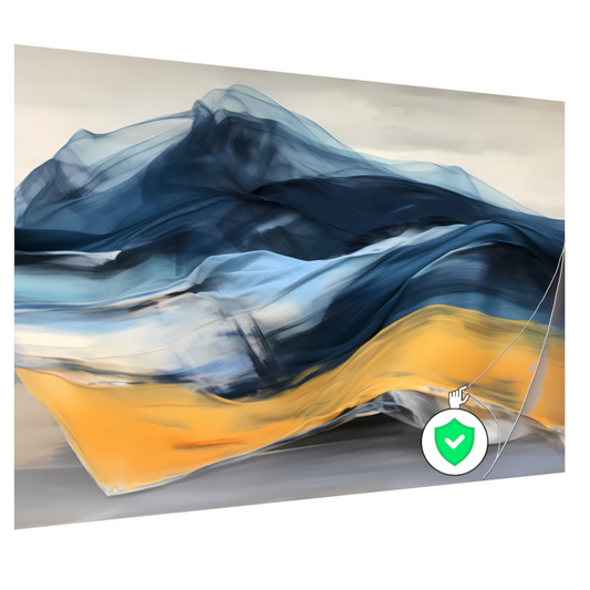 Een Zee van Blauw en Gouden Licht poster