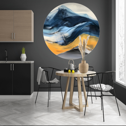 Een Zee van Blauw en Gouden Licht forex muurcirkel