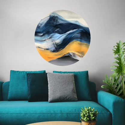 Een Zee van Blauw en Gouden Licht forex muurcirkel