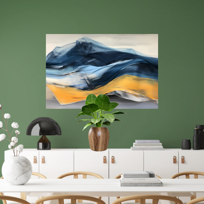 Een Zee van Blauw en Gouden Licht poster