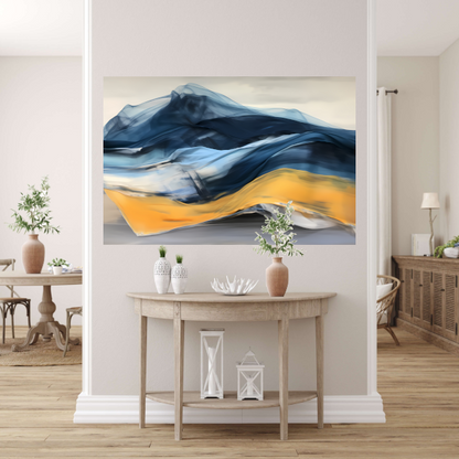Een Zee van Blauw en Gouden Licht poster