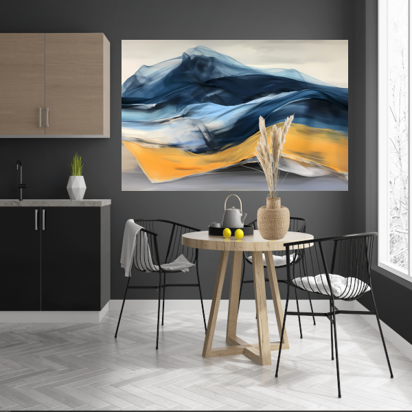 Een Zee van Blauw en Gouden Licht poster