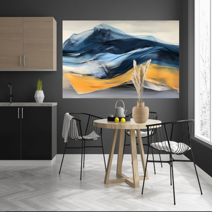 Een Zee van Blauw en Gouden Licht poster