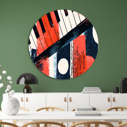 Abstracte pianoklanken in levendige kleuren forex muurcirkel
