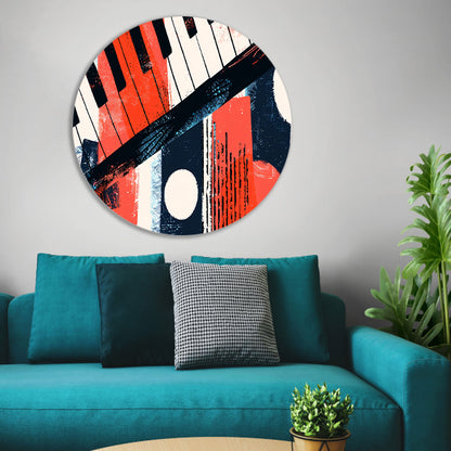 Abstracte pianoklanken in levendige kleuren forex muurcirkel