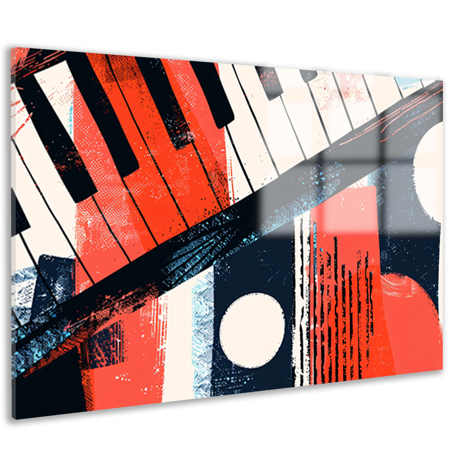 Abstracte pianoklanken in levendige kleuren acrylglas