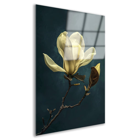 Prachtig realistisch schilderij van een bloem acrylglas