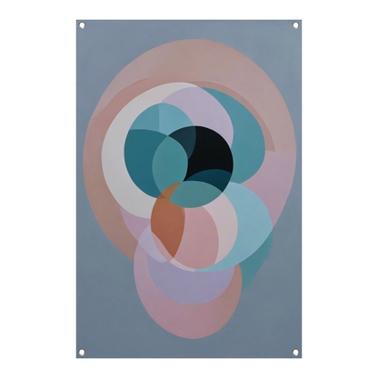 Overlappende Cirkels in Pastelkleurige Tinten tuinposter