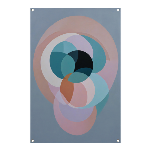 Overlappende Cirkels in Pastelkleurige Tinten tuinposter