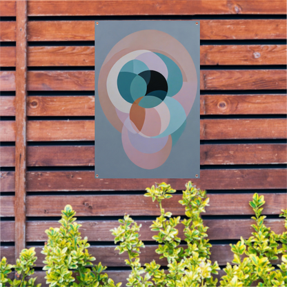 Overlappende Cirkels in Pastelkleurige Tinten tuinposter